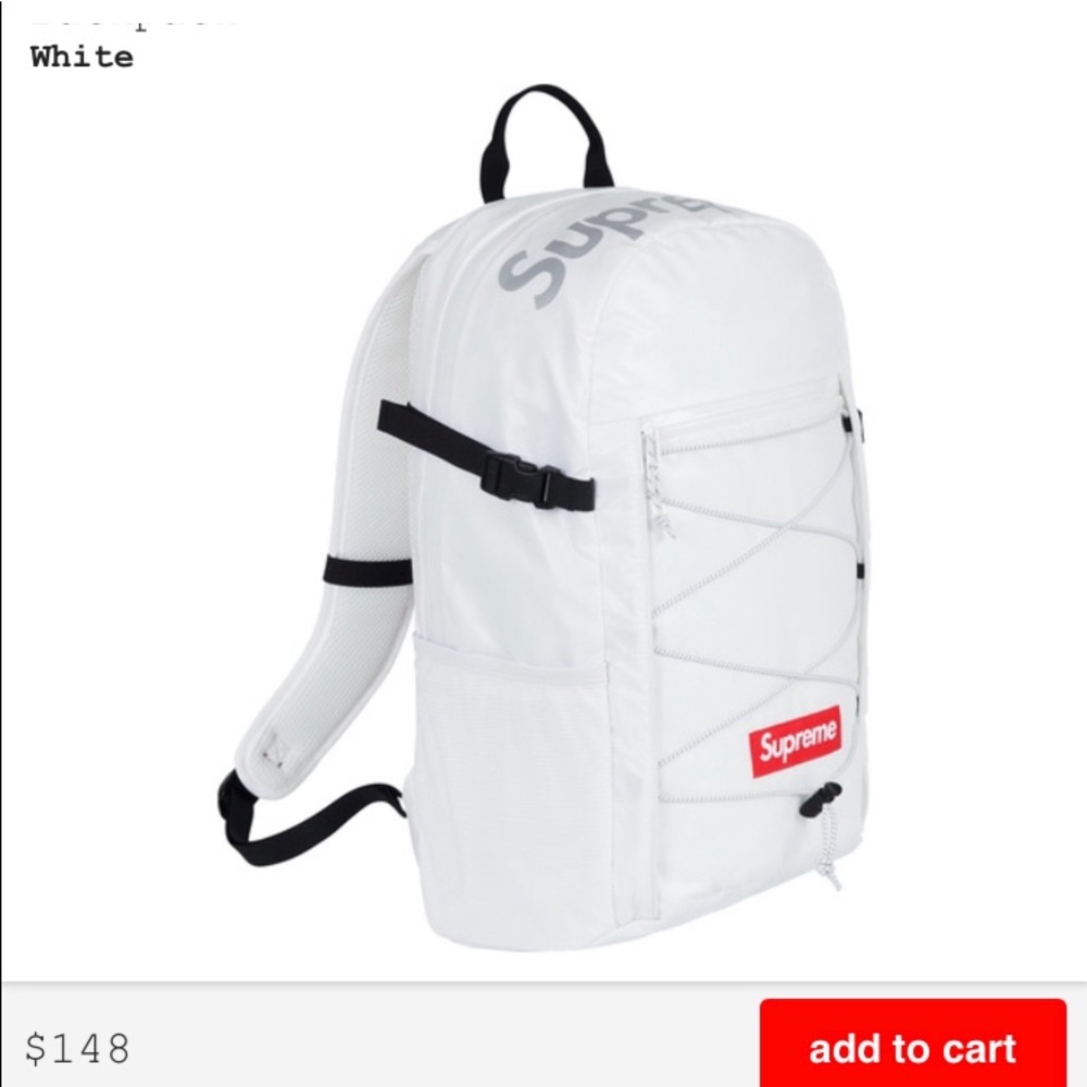 Supreme FW 17 Backpack (White)